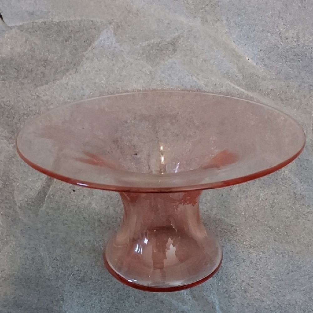 Vintage Depression  Pink Glass Vase